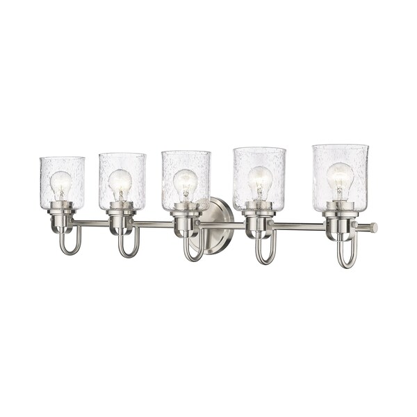 Z-Lite Kinsley 5 Light Vanity, Brushed Nickel And Clear Seeded 340-5V-BN - main